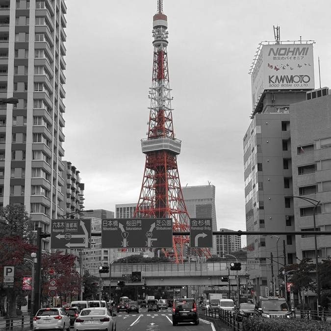 東京タワーと通り